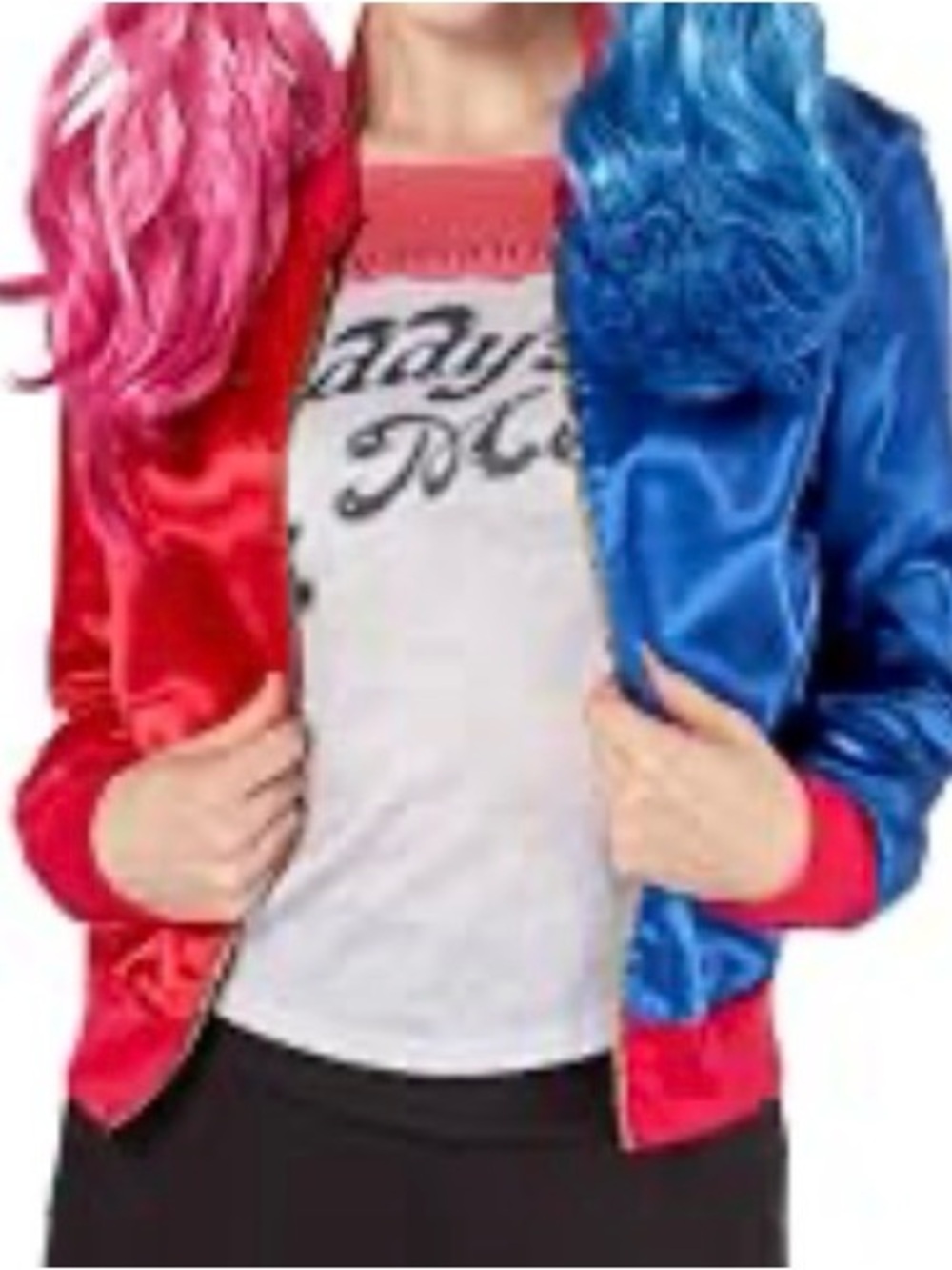 Kids Two-Tone Red and Blue Satin Bomber Jacket by